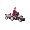 Falk Traptractor Princess Trac Roze Met Aanhanger