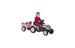 Falk Traptractor Princess Trac Roze Met Aanhanger